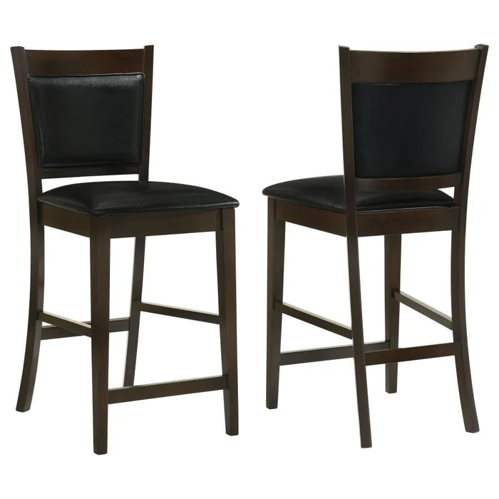 Jaden – Upholstered Counter Chair (Set of 2) – Black And Espresso