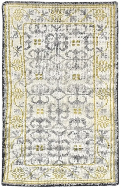 Janeva 2′ X 3′ Rug Wool Grey Modern Hand Knotted Scandinavian Nordic
