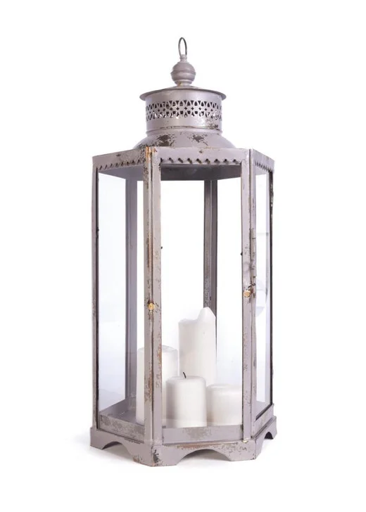 Jardin Lantern , Silver Metal