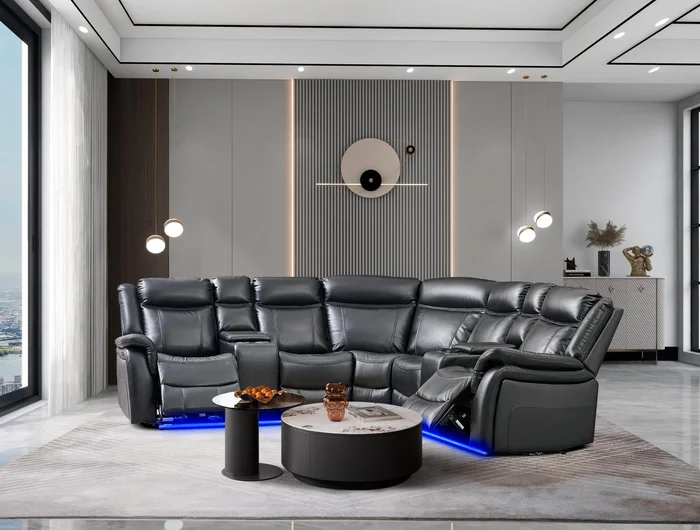 JAY BLACK RECLINER SECTIONAL