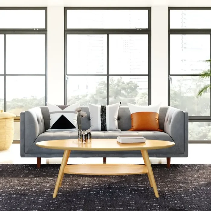 Jayda 82” Velvet Tuxedo Arm Sofa KBO307