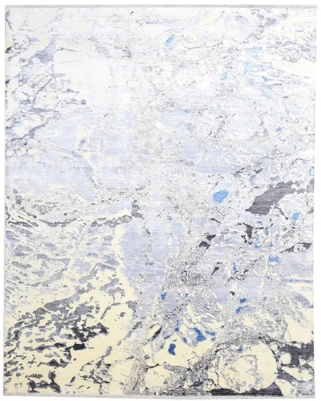 Juana 8′ X 10′ Rug Silk Grey Modern Hand Knotted Indian Abstract