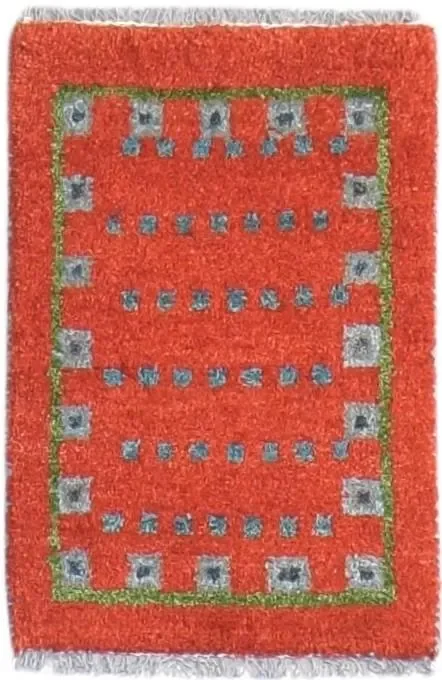 Karita Red Wool Rug 1′ X 2′ Persian Hand Knotted Southwestern Tribal
