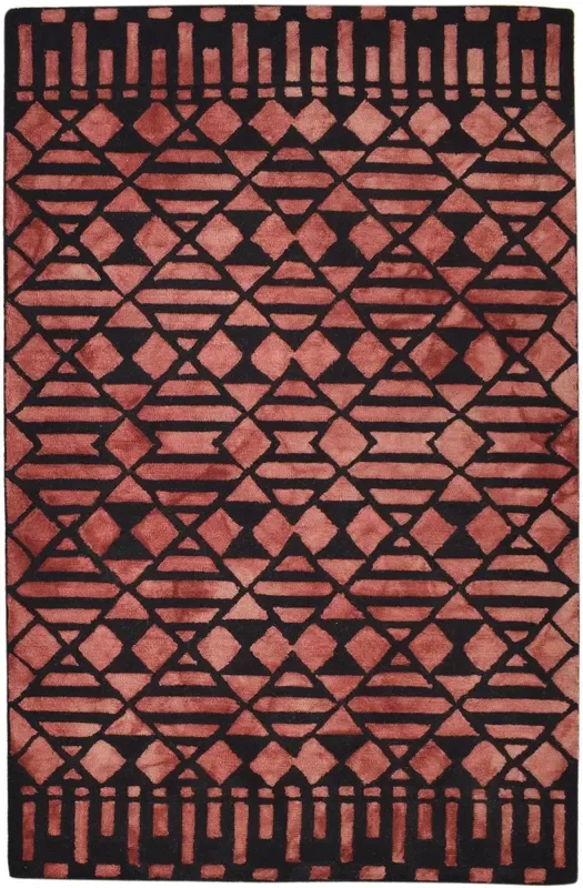 Kate Wool Red Rug 5′ X 8′ Modern Hand Tufted Scandinavian Geometric