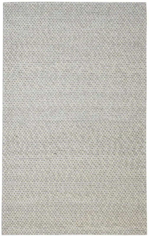 Kellina Grey Wool Rug 5′ X 8′ Modern Hand Woven Scandinavian Striped