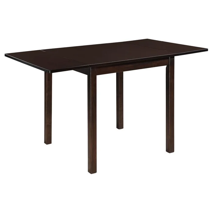 Kelso Rectangular Extension Dining Table – Cappuccino Finish with Foldable Ends, Sleek Modern Design, and Space-Saving Functionality