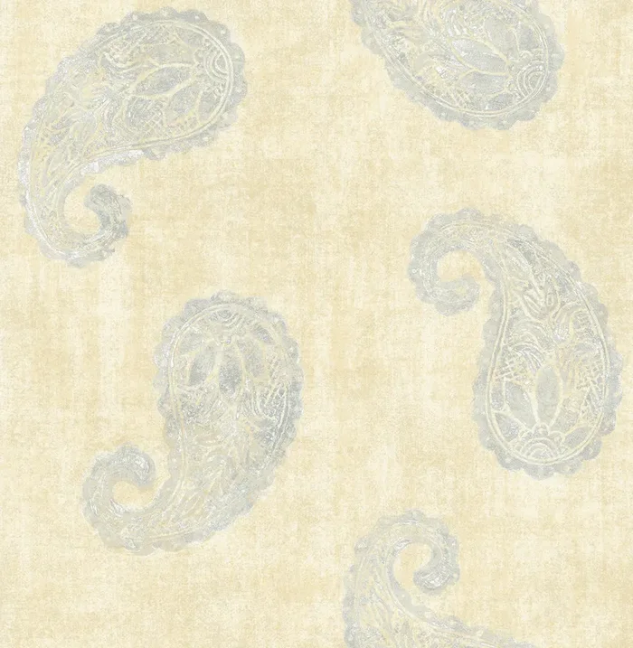 Kenneth James 2671-22414 Kashmir Yellow Paisley Wallpaper