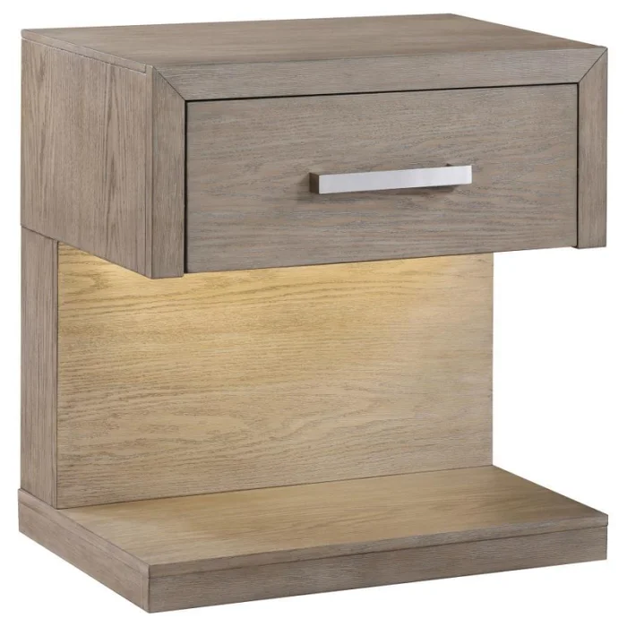 Kenora – 1-Drawer Nightstand Bedside Table – Barley