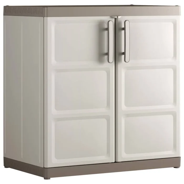 Keter Low Storage Cabinet Excellence Xl Beige And Taupe 93 Cm