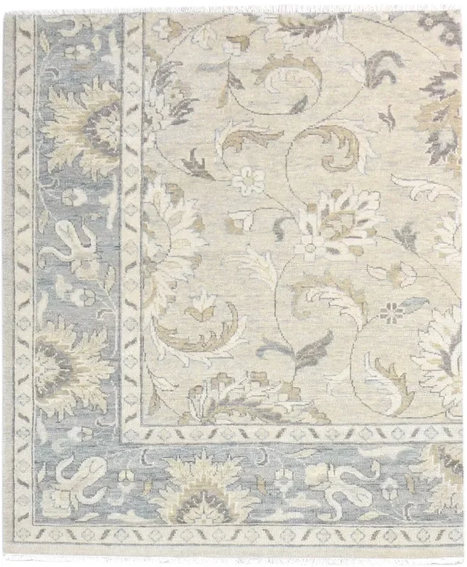 Kimberley 4′ X 5′ Rug Wool Beige Persian Hand Knotted Oushak Oriental