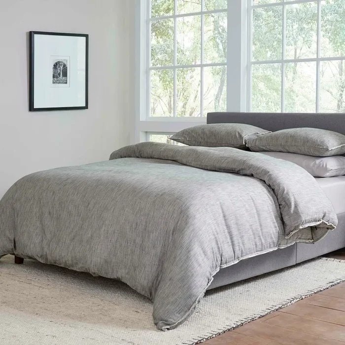 King Duvet Cover + 2 Shams Gray Belmont Reversible Duvet Cover Set SC550