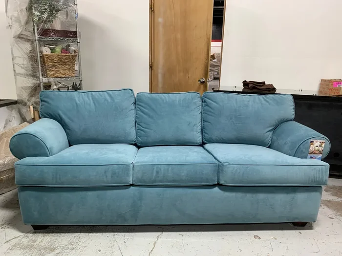 Klaussner 86″ Sleeper Sofa, Heavenly Sapphire Blue