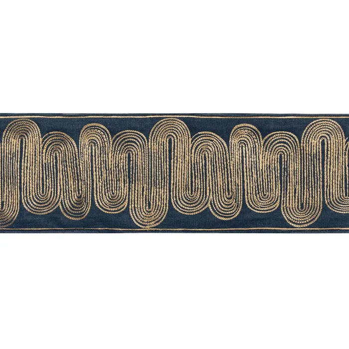 KRAVET COUTURE T30807.650.0 ISCHIA TAPE GOLD/NAVY TRIM