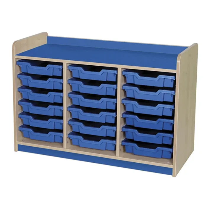 Kubbyclass Triple Column Tray Storage Units -18 Shallow Trays