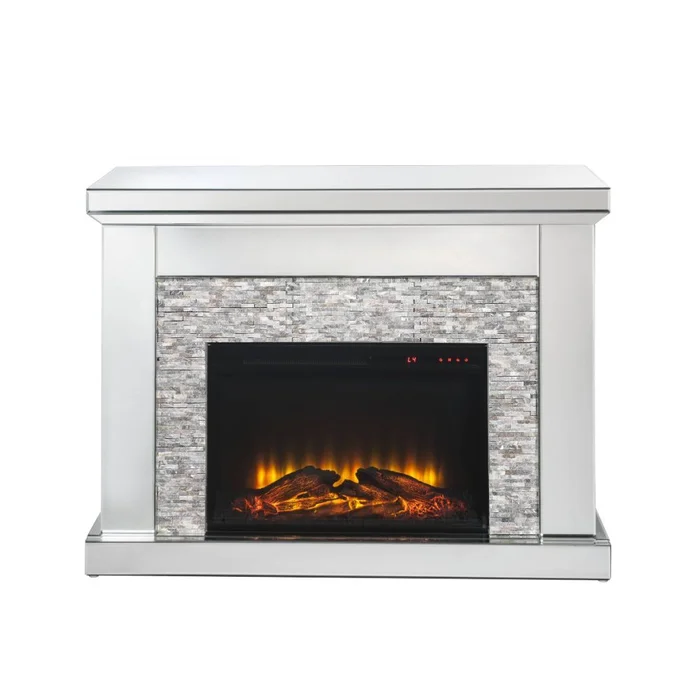 Laksha – Fireplace – Mirrored & Stone