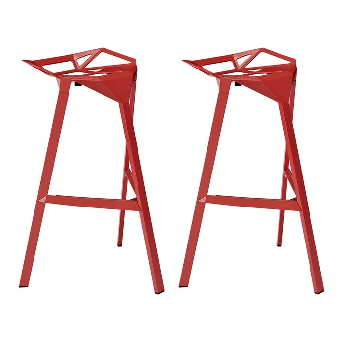 Launch Stacking Bar Stool Set of 2 in Red