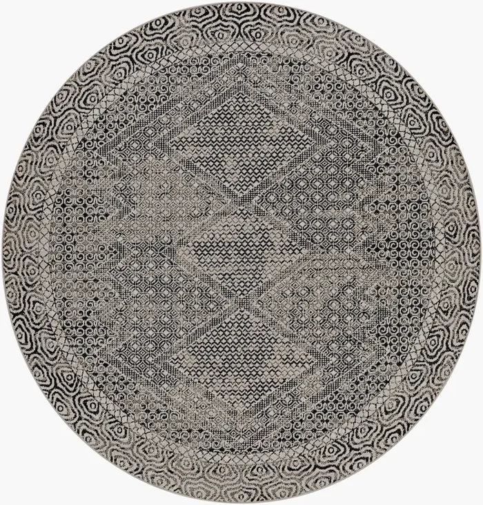 Lavadora LVR-2341 6ft Round Machine Woven Washable Area Rug