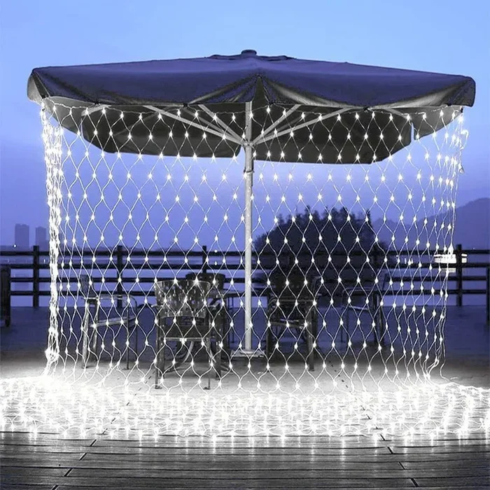 LED Net Grid String Light Decorate Garden Fairy Light, Christmas Light – White