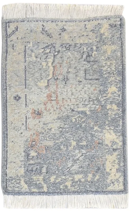 Lee Grey Wool Silk Rug 2′ X 3′ Modern Hand Knotted American Abstract