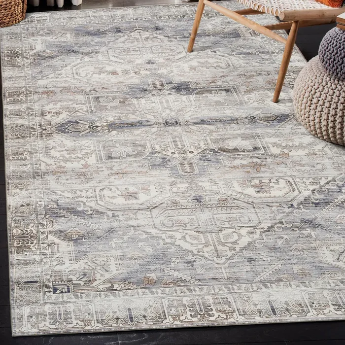 Lia Medallion – Ivory Beige Gray – LIA-IVY – ReaLife Machine Washable Rug