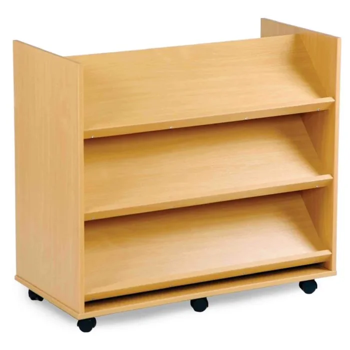 Library Unit with 3 Angled Shelves Each Side
