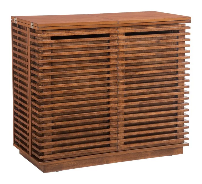 Linea Bar Cabinet Walnut, Wood