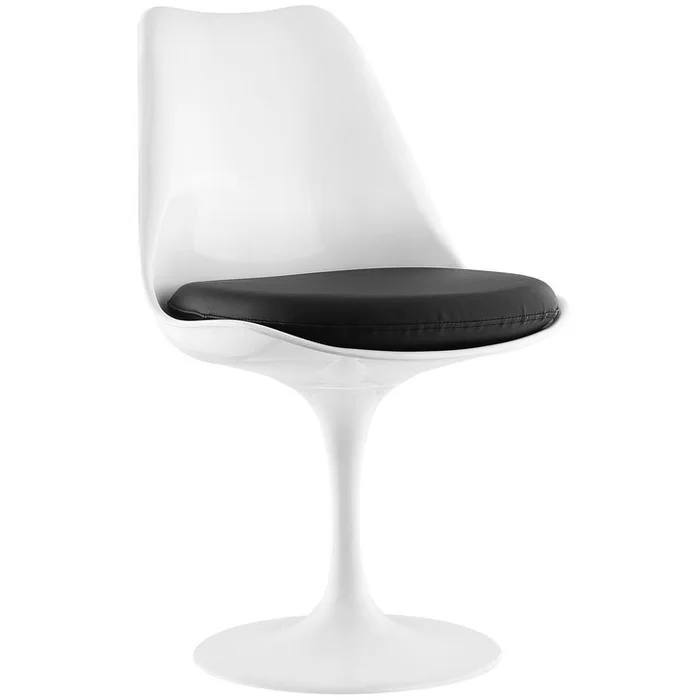 Lippa Dining Vinyl Side Chair, Black Plastic