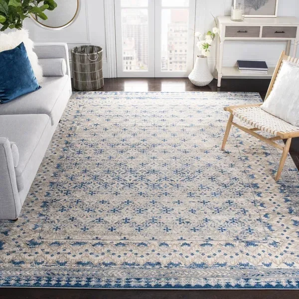 Llana Oriental Area Rug in Light Gray/Blue 10 x 13