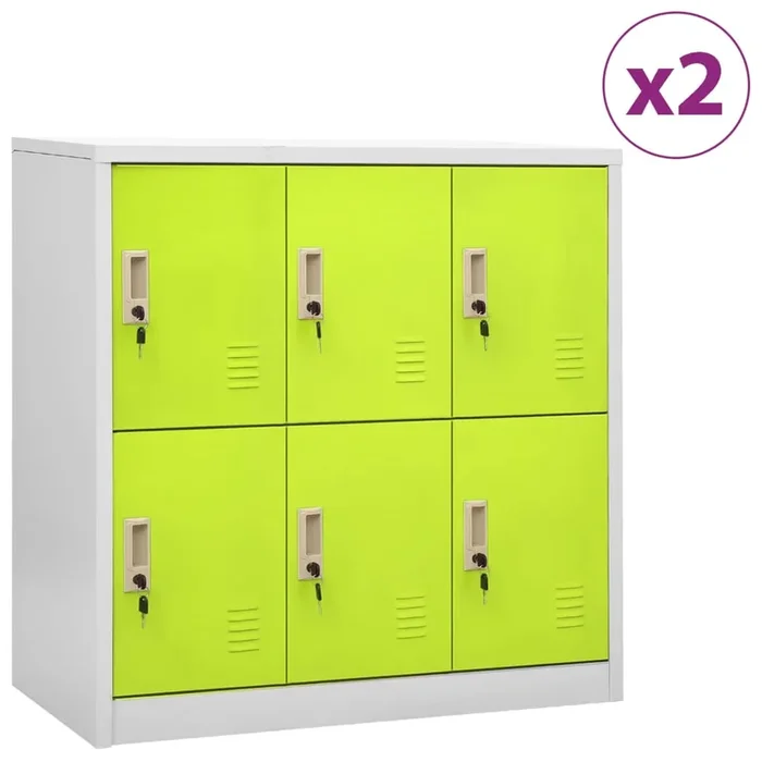 Locker Cabinets 2 Pcs 90X45X92.5 Cm Steel