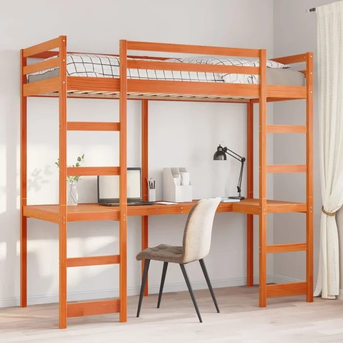 Loft Bed Frame Without Mattress Small Single Solid Wood Pine