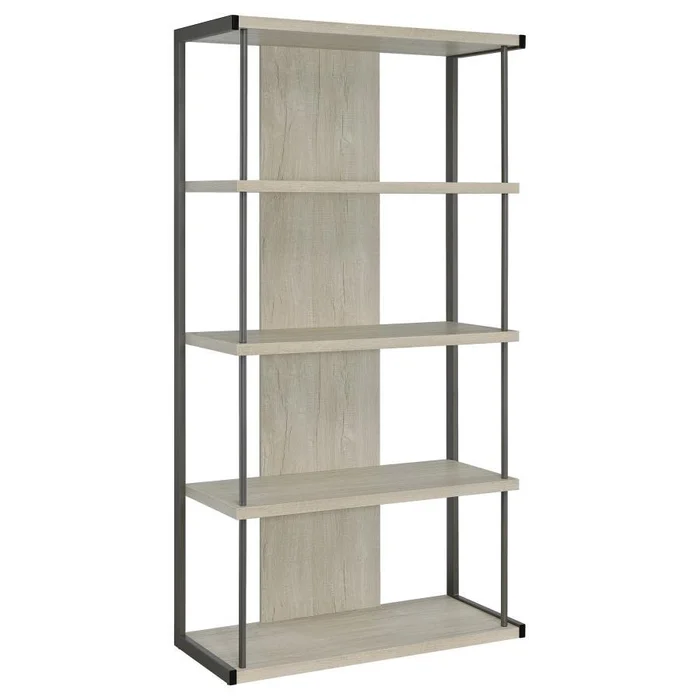 Loomis – 4-Shelf Bookshelf – Whitewashed Gray
