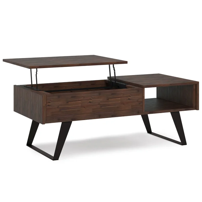 Lowry – Lift Top Coffee Table – Distressed Charcoal Brown