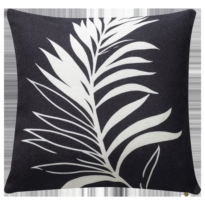 Majesty Palm Double Sided Indoor Outdoor Decorative Pillow – Black & White (20″ x 20″)