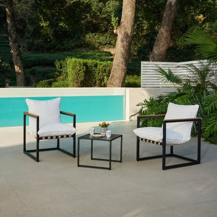 Marbella 3 Piece Black Balcony Garden Set