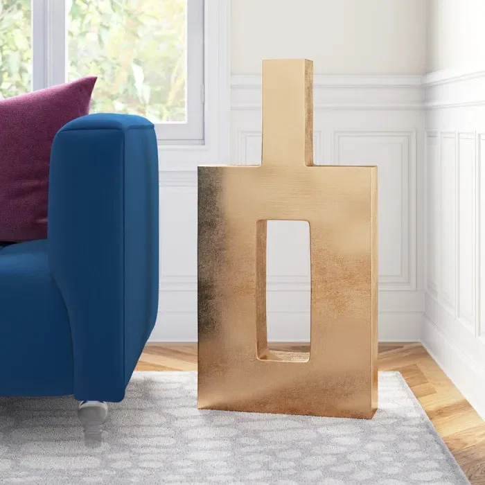 Marguerite Gold 33” Resin Floor Vase