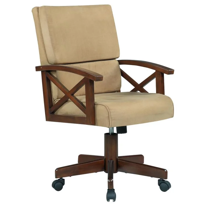 Marietta – Upholstered Swivel Dining And Game Chair – Tobacco