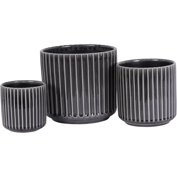 Medini Reactive Glaze Ceramic Planter Set of Three