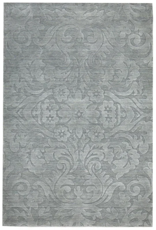 Melessa Dark Grey Wool Rug 5′ X 8′ Modern Handloom French Floral
