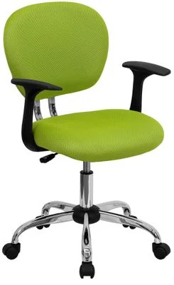 Mid-Back Apple Green Mesh Task Chair – H-2376-F-GN-ARMS-GG