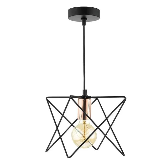 Midi Pendant Ceiling Light Black/Copper