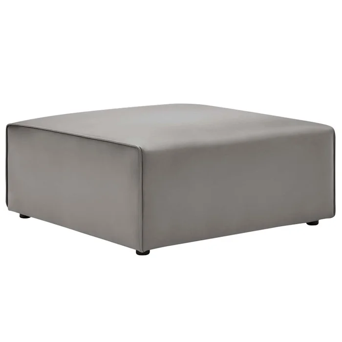 Mingle Performance Velvet Ottoman, Velvet, Grey Gray, 20334