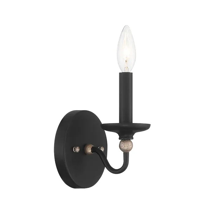 Minka Lavery Westchester County – 1 Light Wall Sconcein Sand Coal with Skyline Gold Leaf (Sconce 5 in W x 7.38 in H)