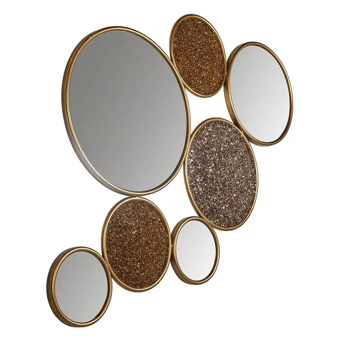 Mirror Isaiha with 4 round mirrors big (Gold)- Richmond Interiors – Please message to discuss pricing & availability before purchase