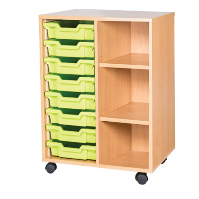 Mobile Tray Store With Shelving – 8 Trays H779 x W690 x D460mm