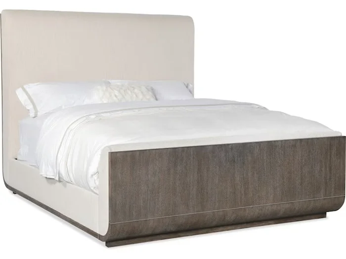 Modern Mood King Upholstered Panel Bed – Mink Finish