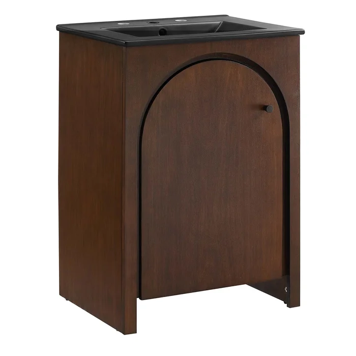 Modway – Appia 24″ Bathroom Vanity by Modway Bathroom Vanities Brown – EEI-6789-WAL-BLK