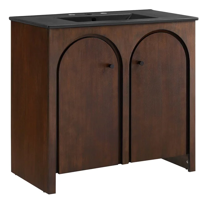 Modway – Appia 36″ Bathroom Vanity by Modway Bathroom Vanities Brown – EEI-6791-WAL-BLK
