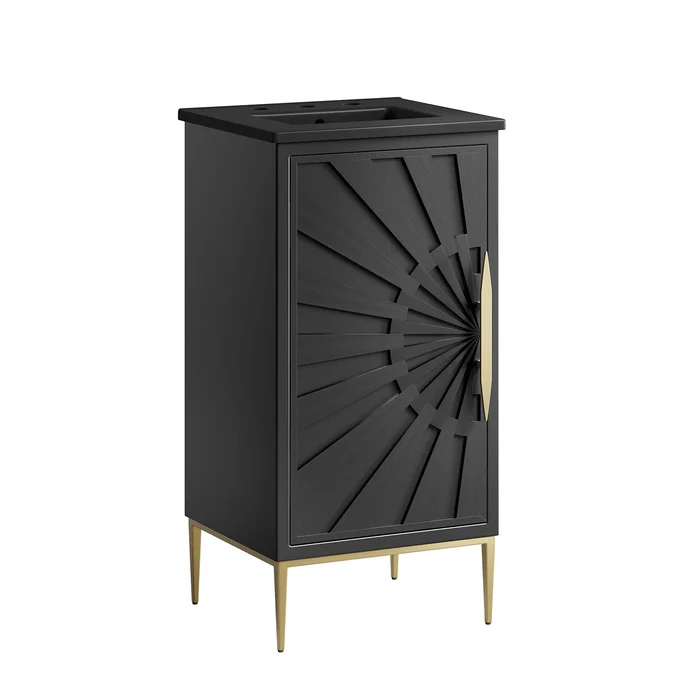 Modway – Awaken 18″ Bathroom Vanity by Modway Bathroom Vanities Black – EEI-6287-BLK-BLK