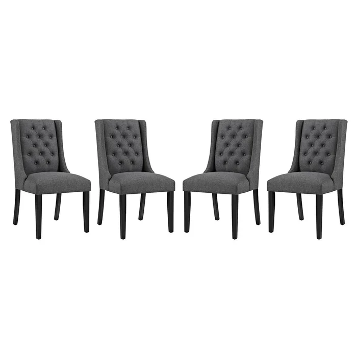 Modway – Baronet Fabric Dining Chair Set of 4 by Modway Bar and Dining Dining Chairs Gray – EEI-3558-GRY