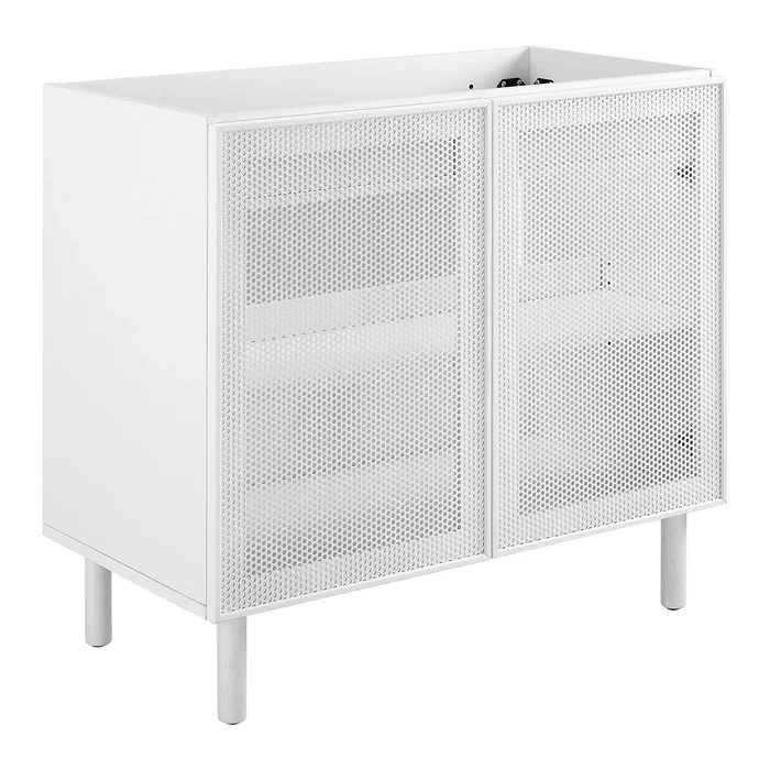 Modway – Calla 36″ Perforated Metal Bathroom Vanity Cabinet (Sink Basin Not Included) by Modway Bathroom Vanities White – EEI-6622-WHI